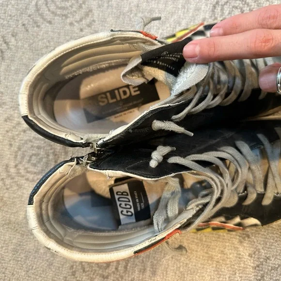 Golden Goose GGDB Slide Leather High-Top Sneakers 43 - Picture 6 of 9